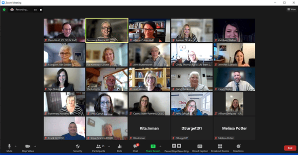 screenshot of a large zoom meeting